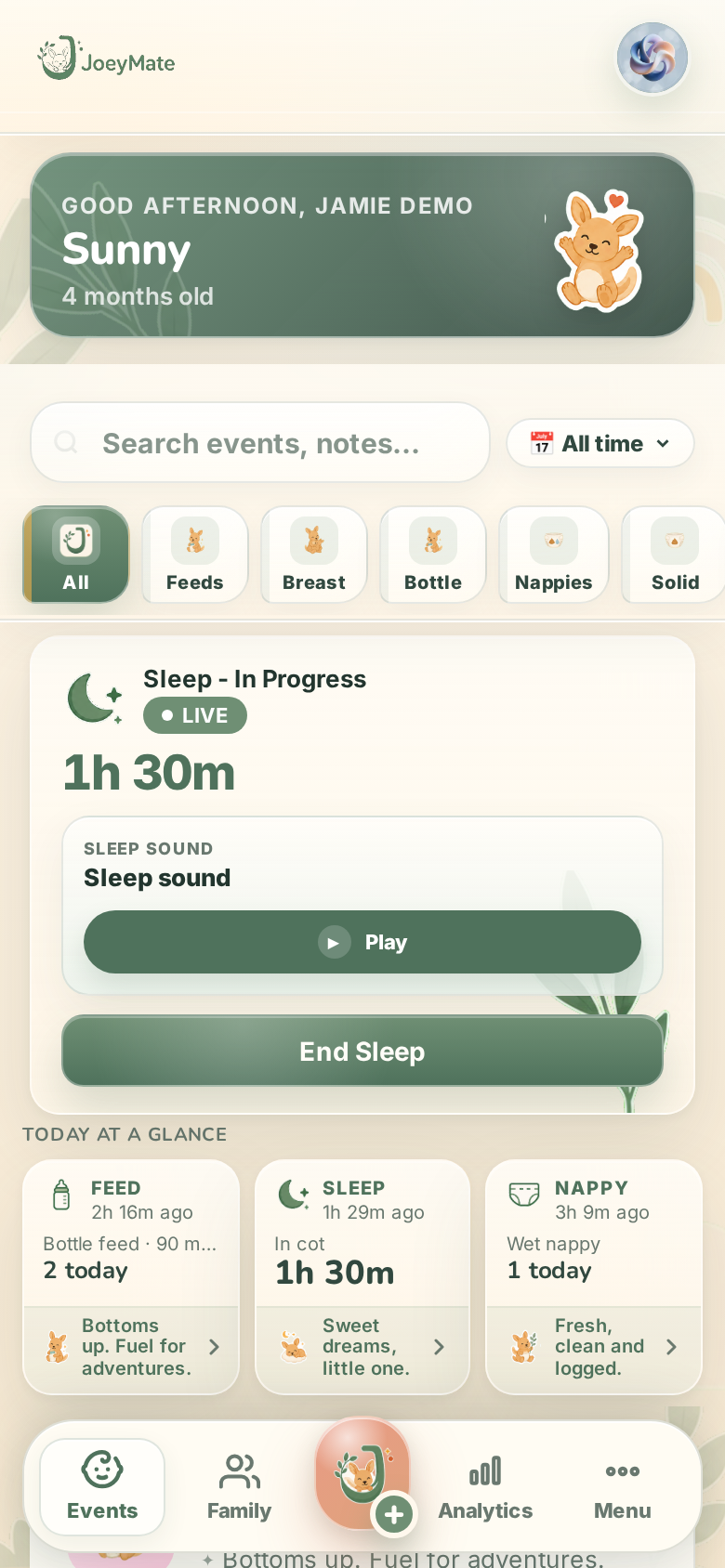 Live sleep timer with soothing sound controls